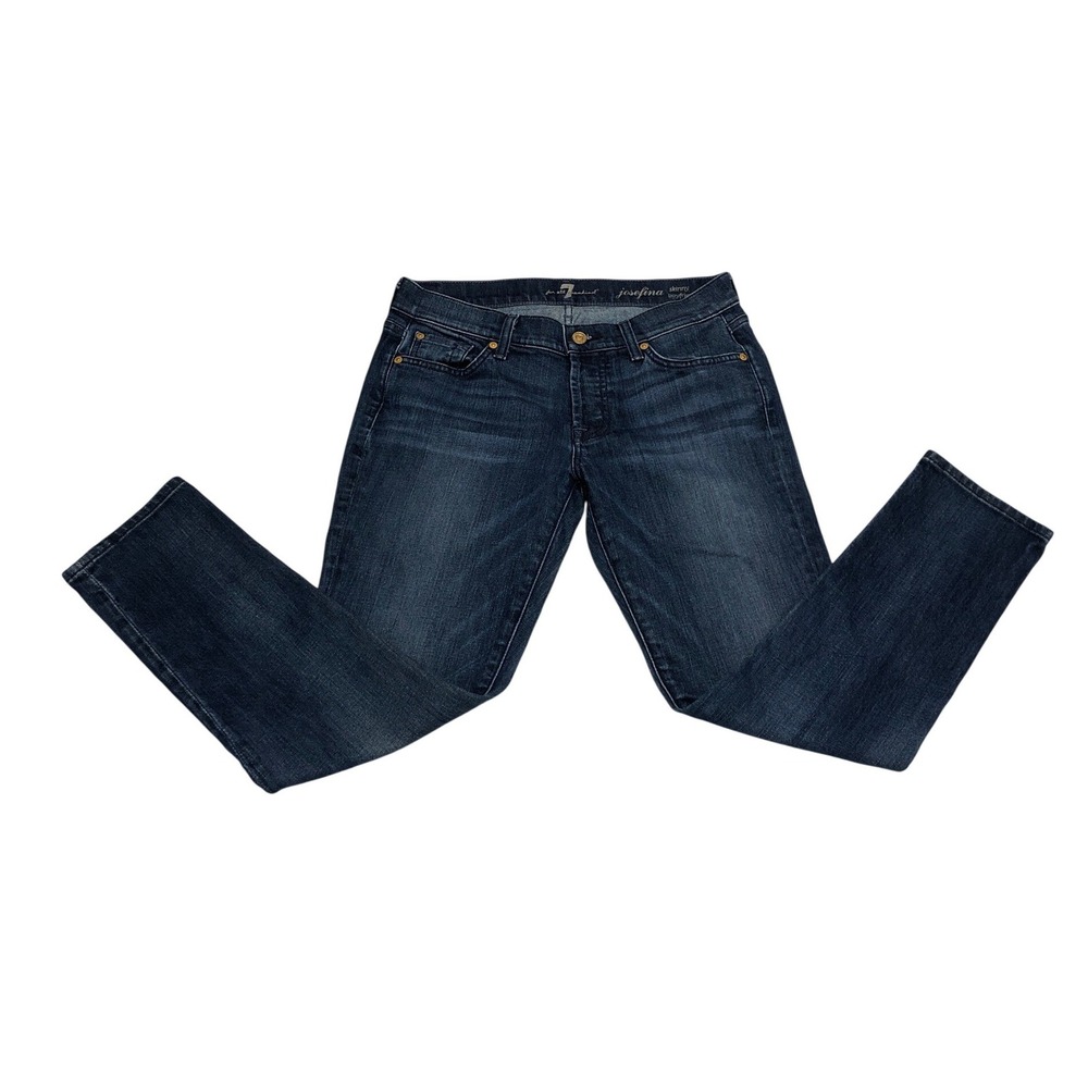 7 For All Mankind Josefina Skinny Boyfriend Jeans Womens 26 Button Fly Inseam 26 - Picture 8 of 11